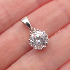 ATI Annika Witt 925 Sterling Silver Round-Cut C Z Mini Charm Pendant