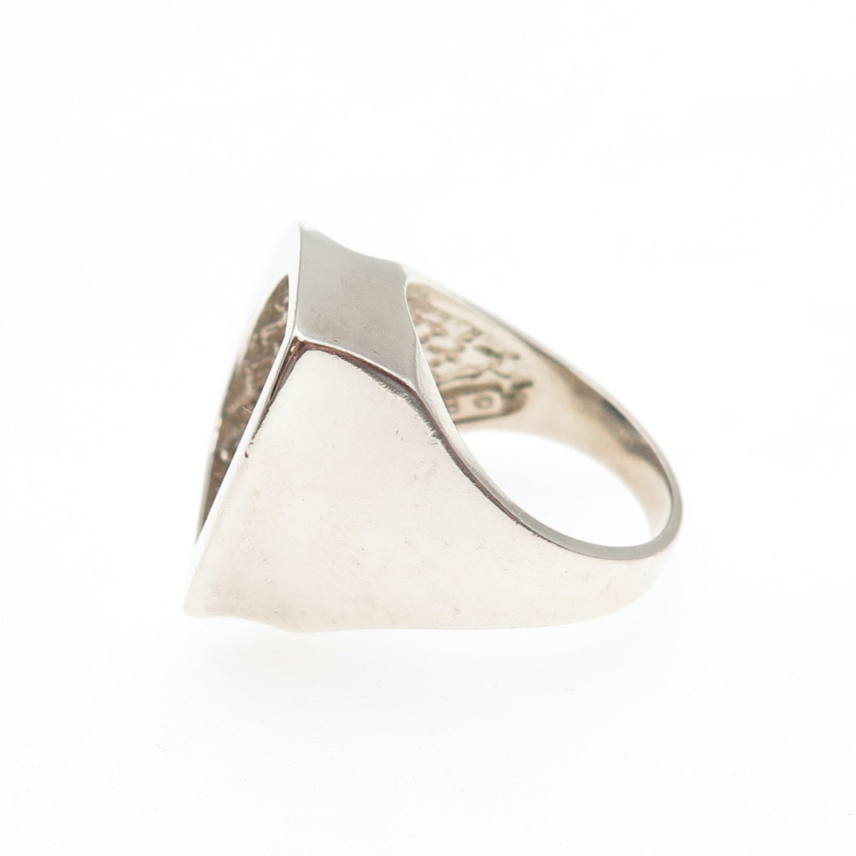 Paul Brackna 925 Sterling Silver Vintage Modernist Sail Oxidized Ring Size 6.75