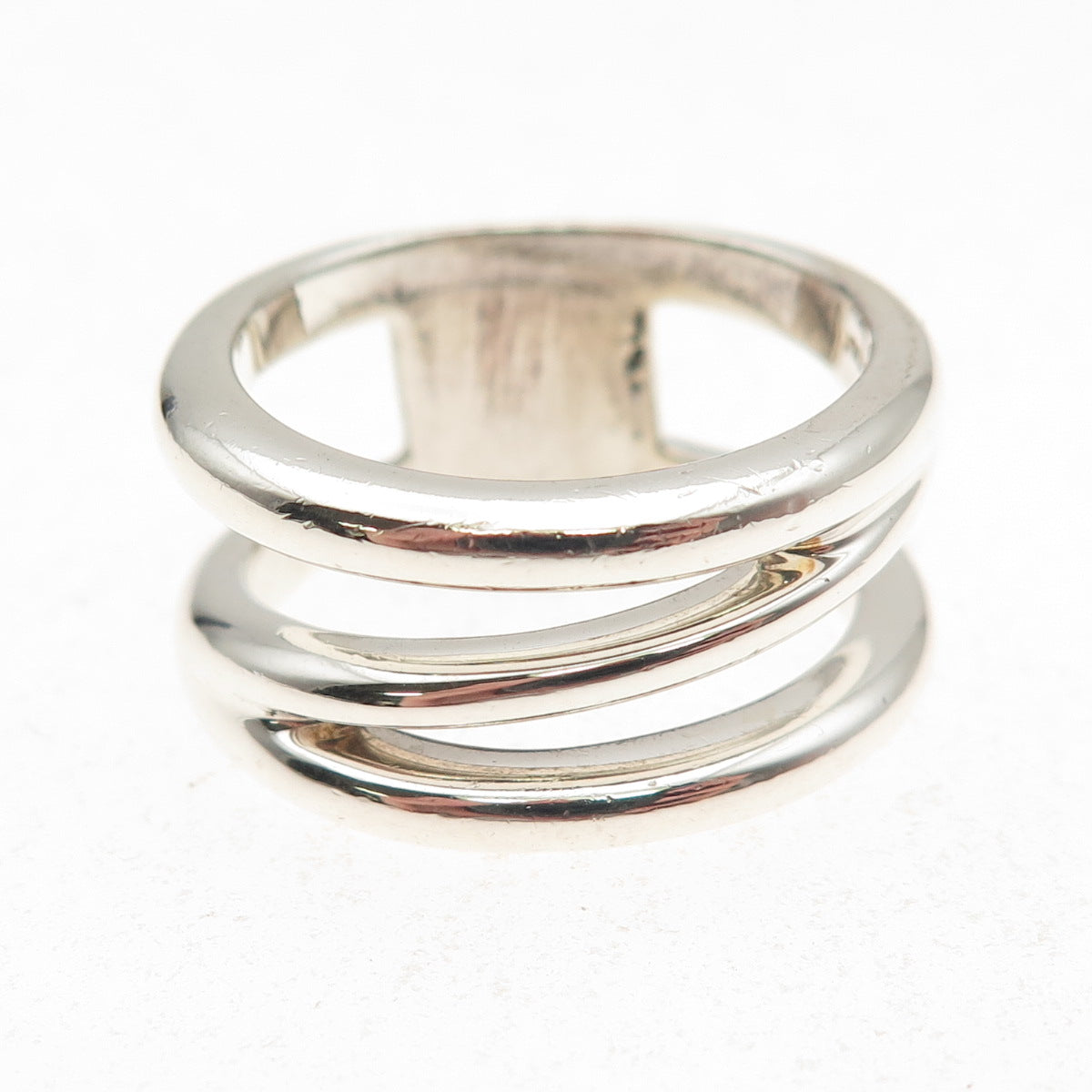 Tiffany & Co. 925 Sterling Silver Vintage Zig Zag Band Ring Size 8.75