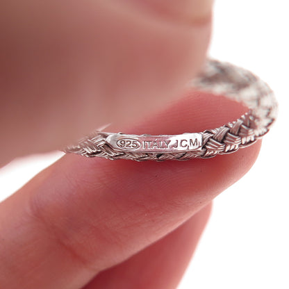 Jacmel Mauritius 925 Sterling Silver Italy Woven Band Ring Size 8.25