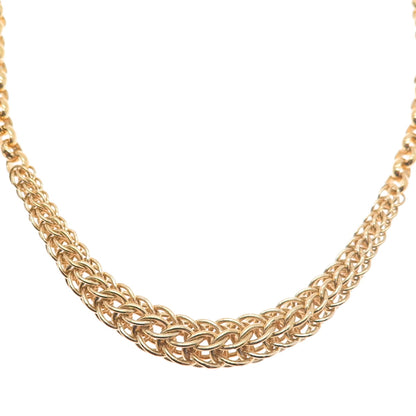 ITAOR 925 Sterling Silver Gold Plated Italy Spiga & Rolo Chain Necklace 16"