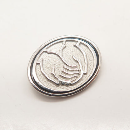925 Sterling Silver Vintage Enamel Allstate Insurance Logo Pin Brooch