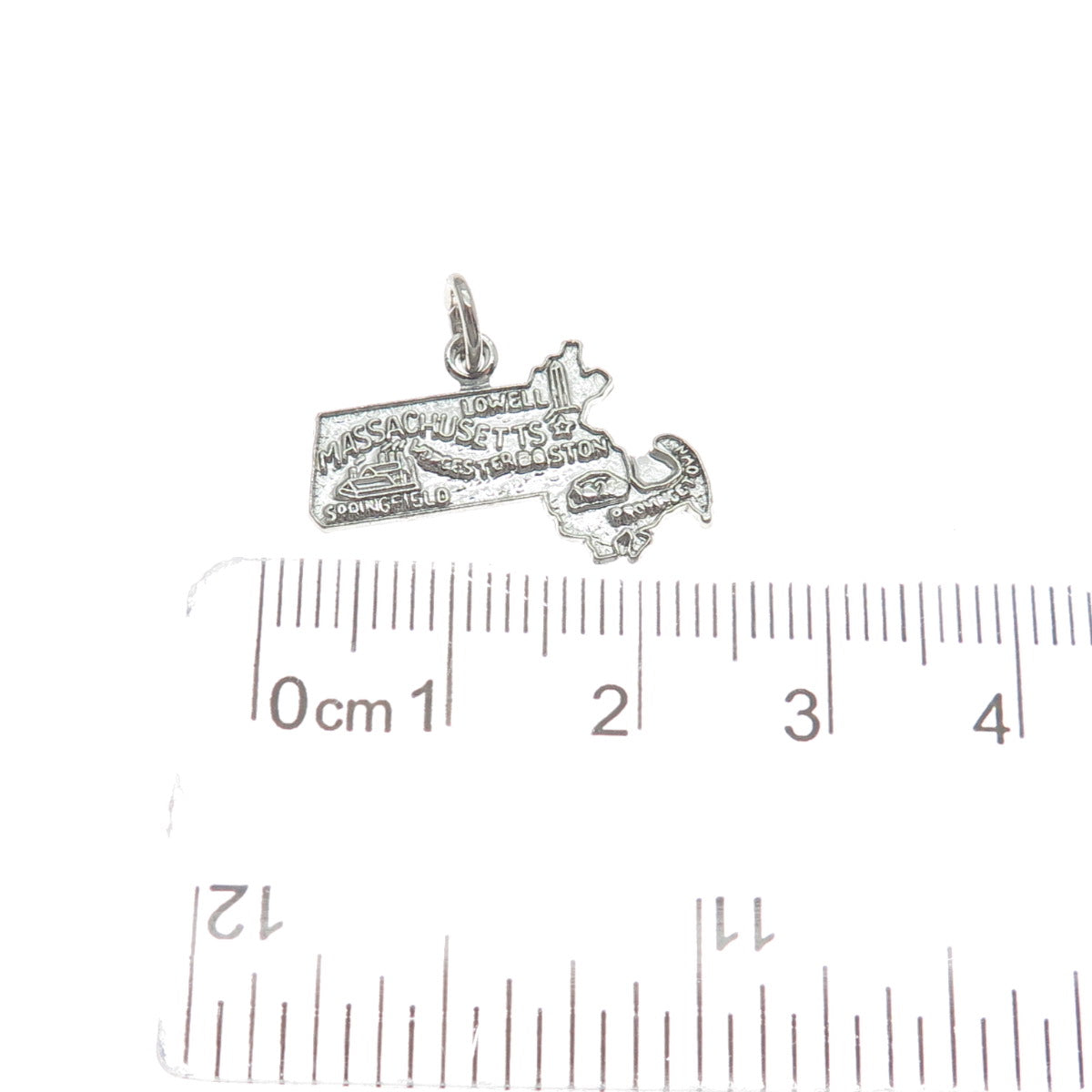 FRENCH & FRANKLIN 925 Sterling Silver Vintage Massachusetts Minimalist Pendant