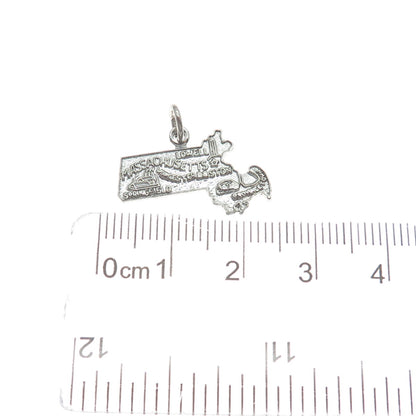 FRENCH & FRANKLIN 925 Sterling Silver Vintage Massachusetts Minimalist Pendant