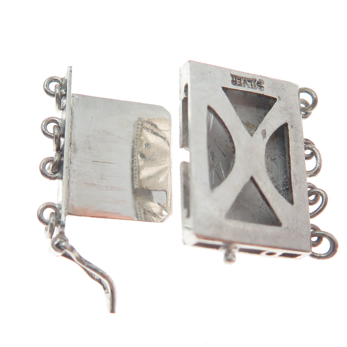 925 Sterling Silver Antique Engraved Lock Clasp for Bracelet / Necklace