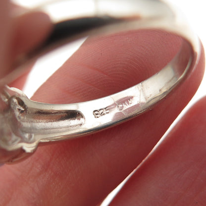CNA Pranda 925 Sterling Silver Vintage Real Lavender Jade Modernist Ring Size 8