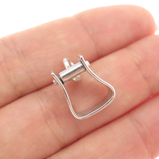 Old Pawn 925 Sterling Silver Vintage Horse Club Stirrup Arrow Minimalist Pendant