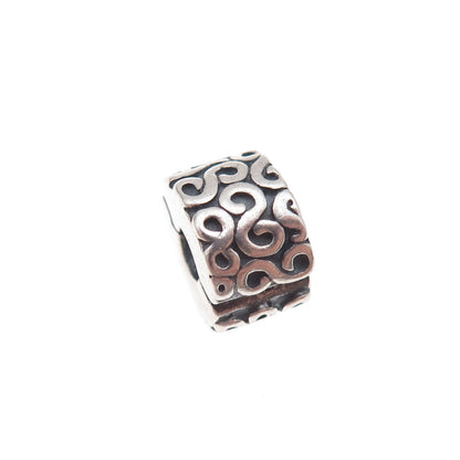 Pandora 925 Sterling Silver S Swirl Clip Charm