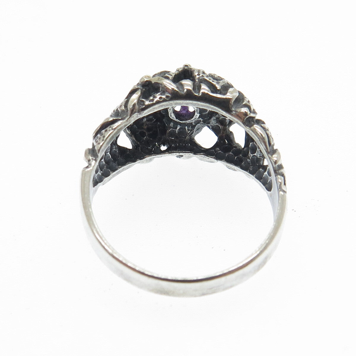 CAROLYN POLLACK 925 Sterling Silver Vintage Real Amethyst Gem Ring Size 9.25