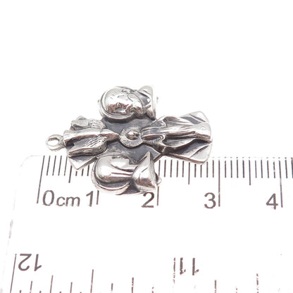 Catamore 925 Sterling Silver Antique Art Deco St. Joseph 4-Way Cross Pendant