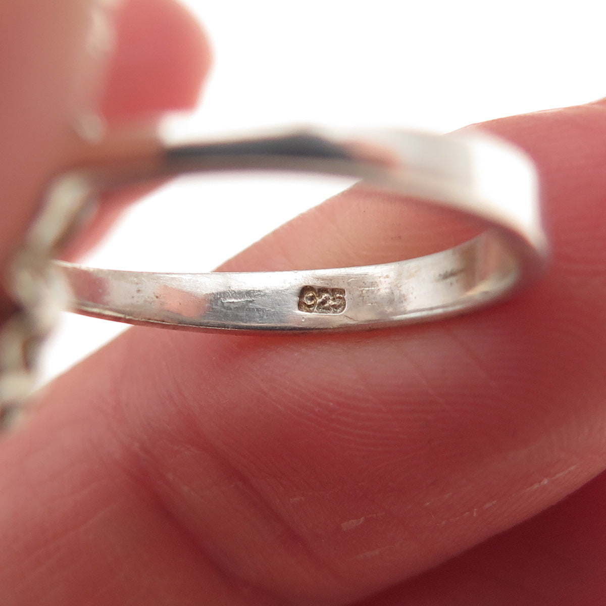 925 Sterling Silver Round-Cut C Z Floral Ring Size 6.5