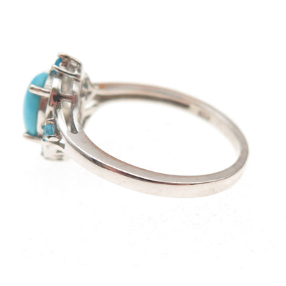 Chuck Clemency 925 Sterling Silver Real Turquoise & Apatite Ring Size 8