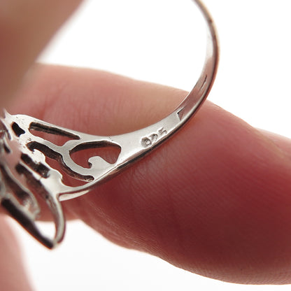 925 Sterling Silver Vintage Butterfly Oxidized Ring Size 6.25