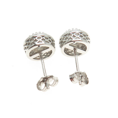 925 Sterling Silver Round-Cut C Z Sparkle Stud Earrings