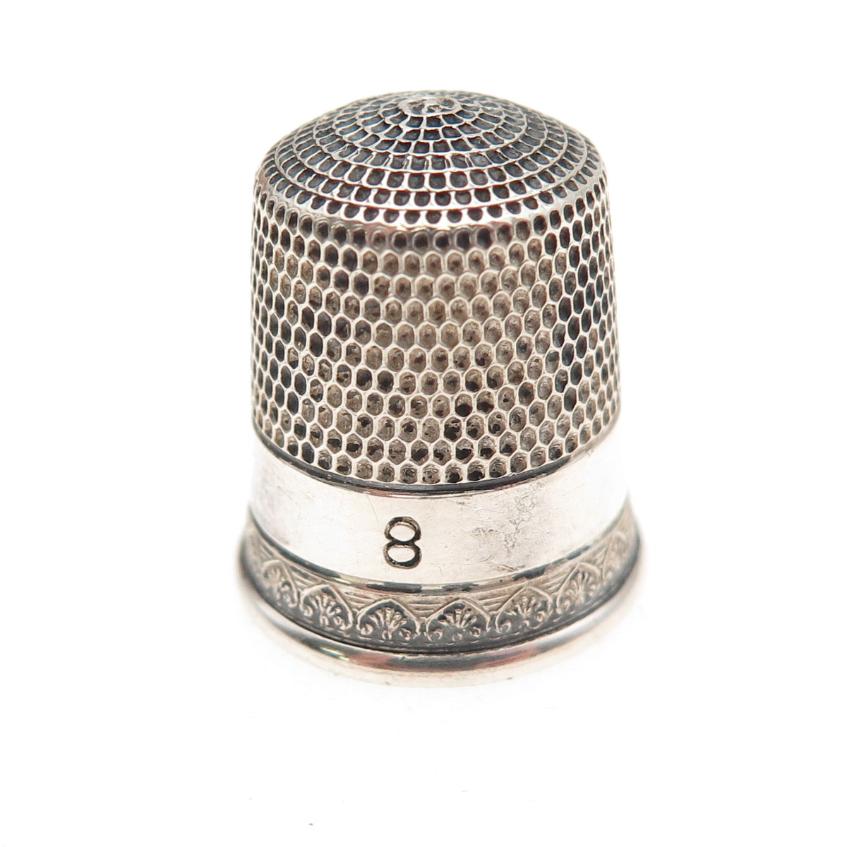 Simons Bros 925 Sterling Silver Antique Art Deco Sewing Thimble Size 8