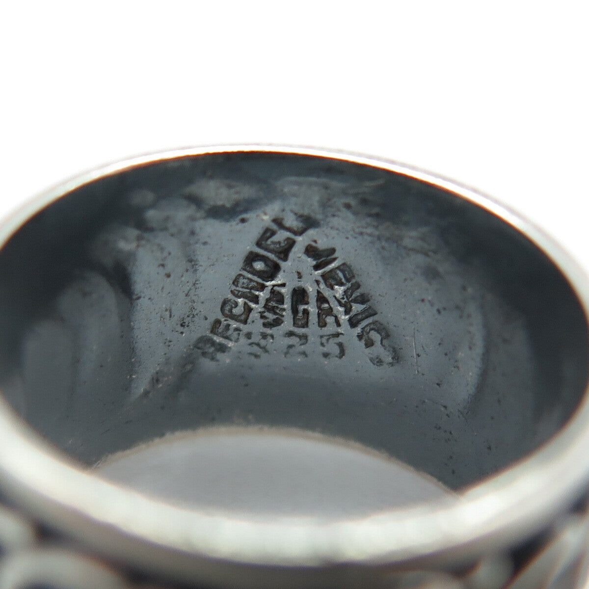 925 Sterling Silver Vintage Mexico Rolo Link Band Oxidized Ring Size 4.5