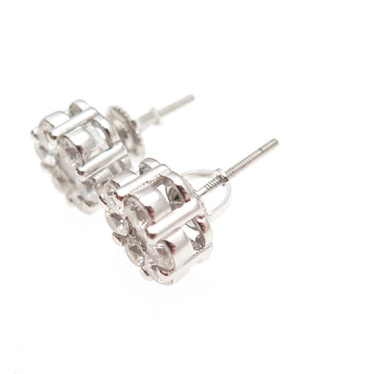 925 Sterling Silver Round-Cut C Z Stud Earrings