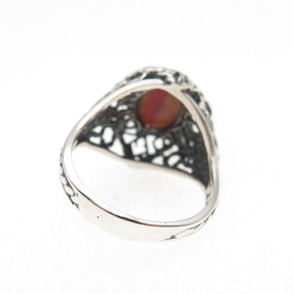 Sara Blaine 925 Sterling Silver Vintage Real Tiger Eye Oxidized Ring Size 7