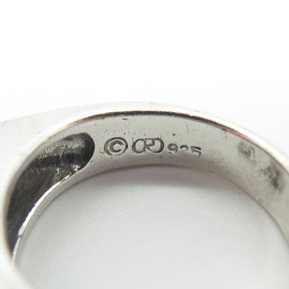 925 Sterling Silver Vintage Viking Twisted Ring Size 7