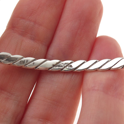 Tiffany & Co. 925 Sterling Silver Antique Art Deco Twisted Bangle Bracelet 8"