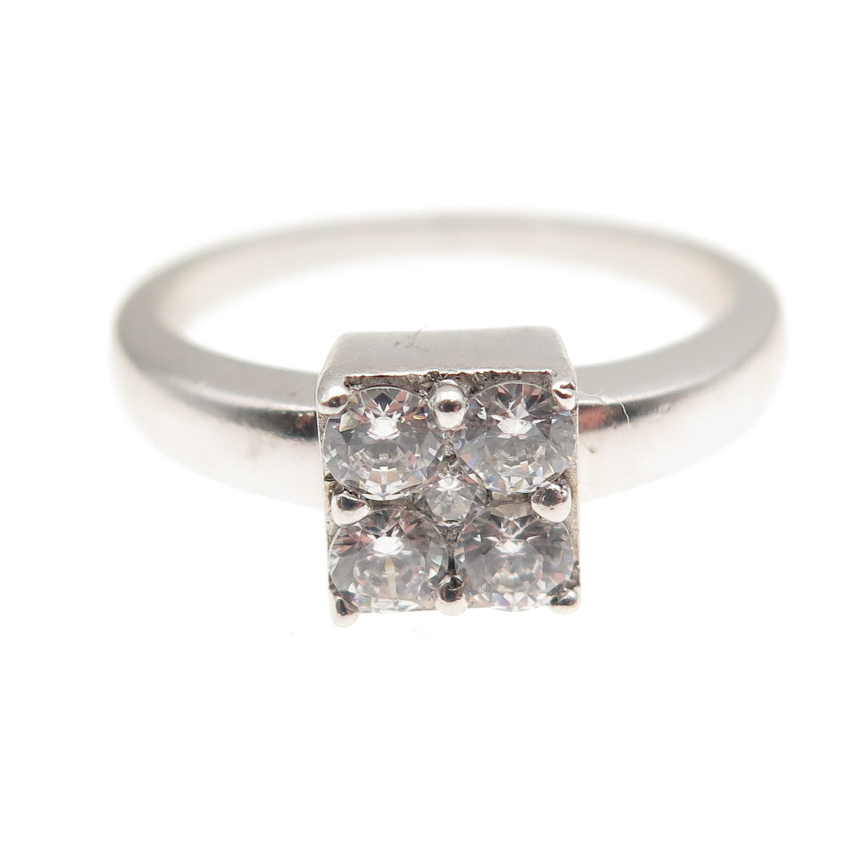 925 Sterling Silver Round-Cut C Z Promise Ring Size 7.75