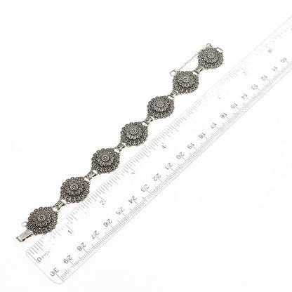 Kimler & Daniel Sterling Silver Antique Art Deco Real Marcasite Bracelet 6.75"
