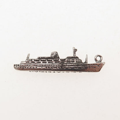 925 Sterling Silver Vintage SS Statendam Transatlantic Liner Charm Pendant
