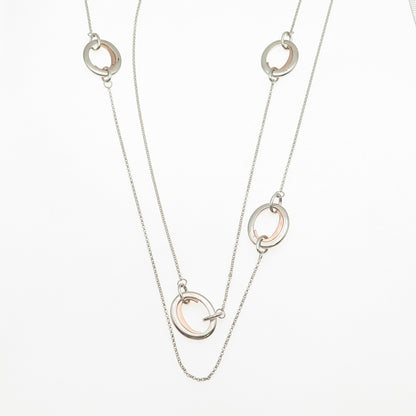 Christofle Sterling Silver 2-Tone C De Christofle Rolo Double Chain Necklace 30"