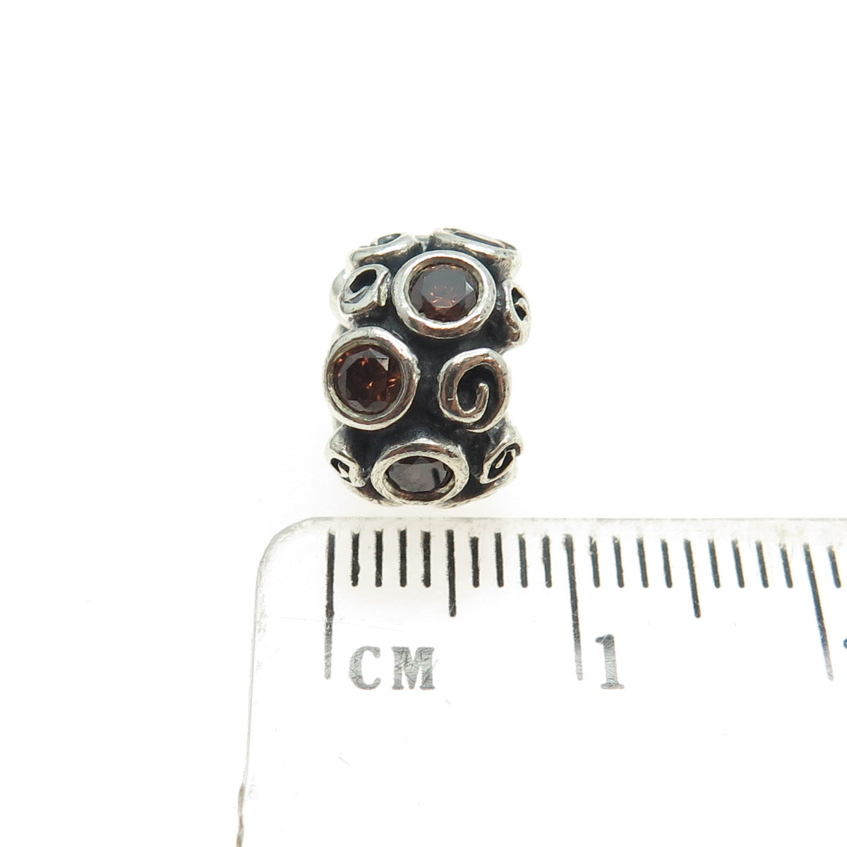 PANDORA 925 Sterling Silver Real Smoky Quartz Primrose Path Bead Charm