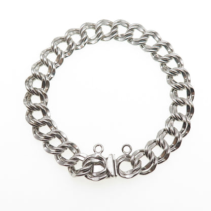JACOBY BENDER 925 Sterling Silver Vintage Double Curb Link Bracelet 6.75"