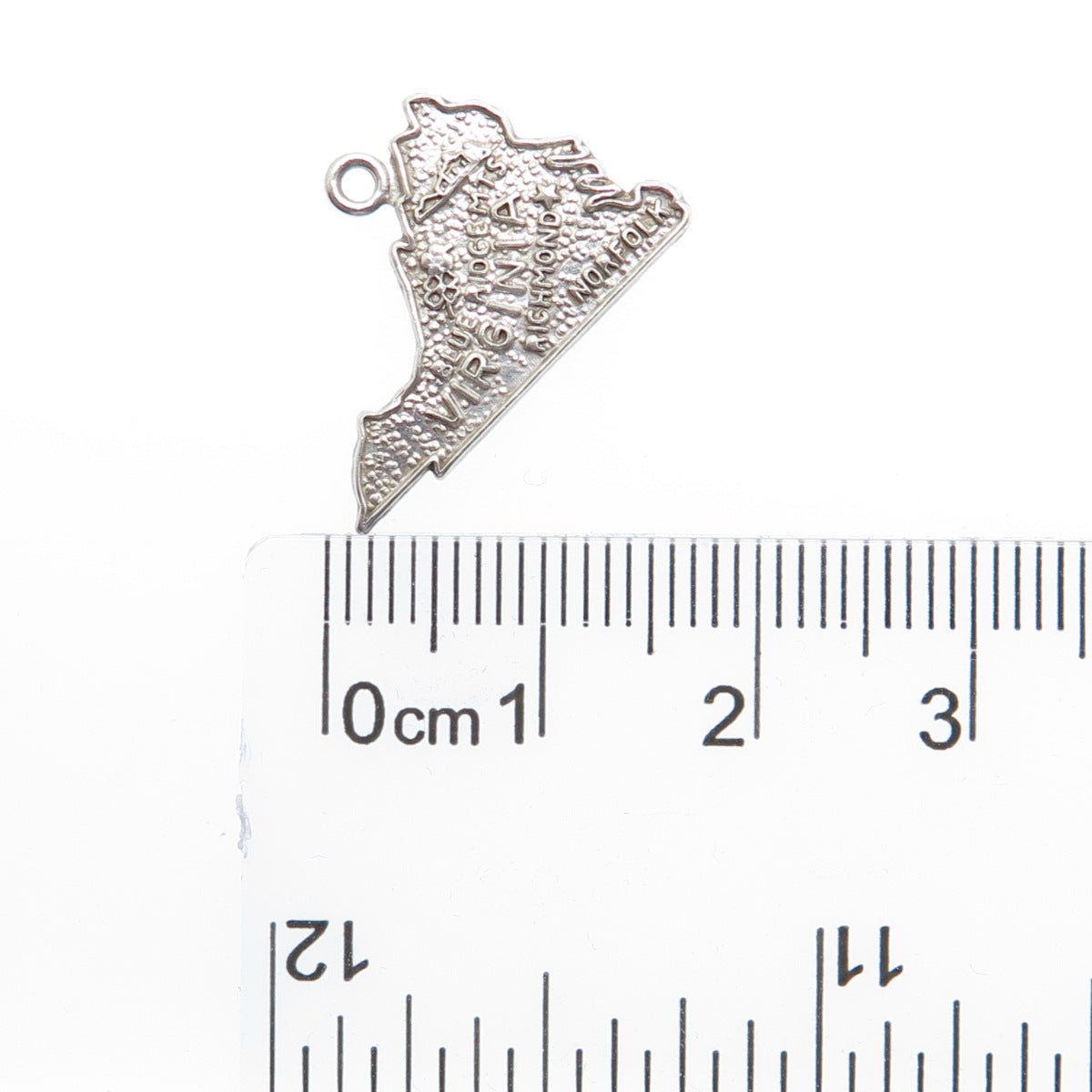 FRENCH & FRANKLIN Sterling Silver Vintage Virginia Oxidized Minimalist Pendant