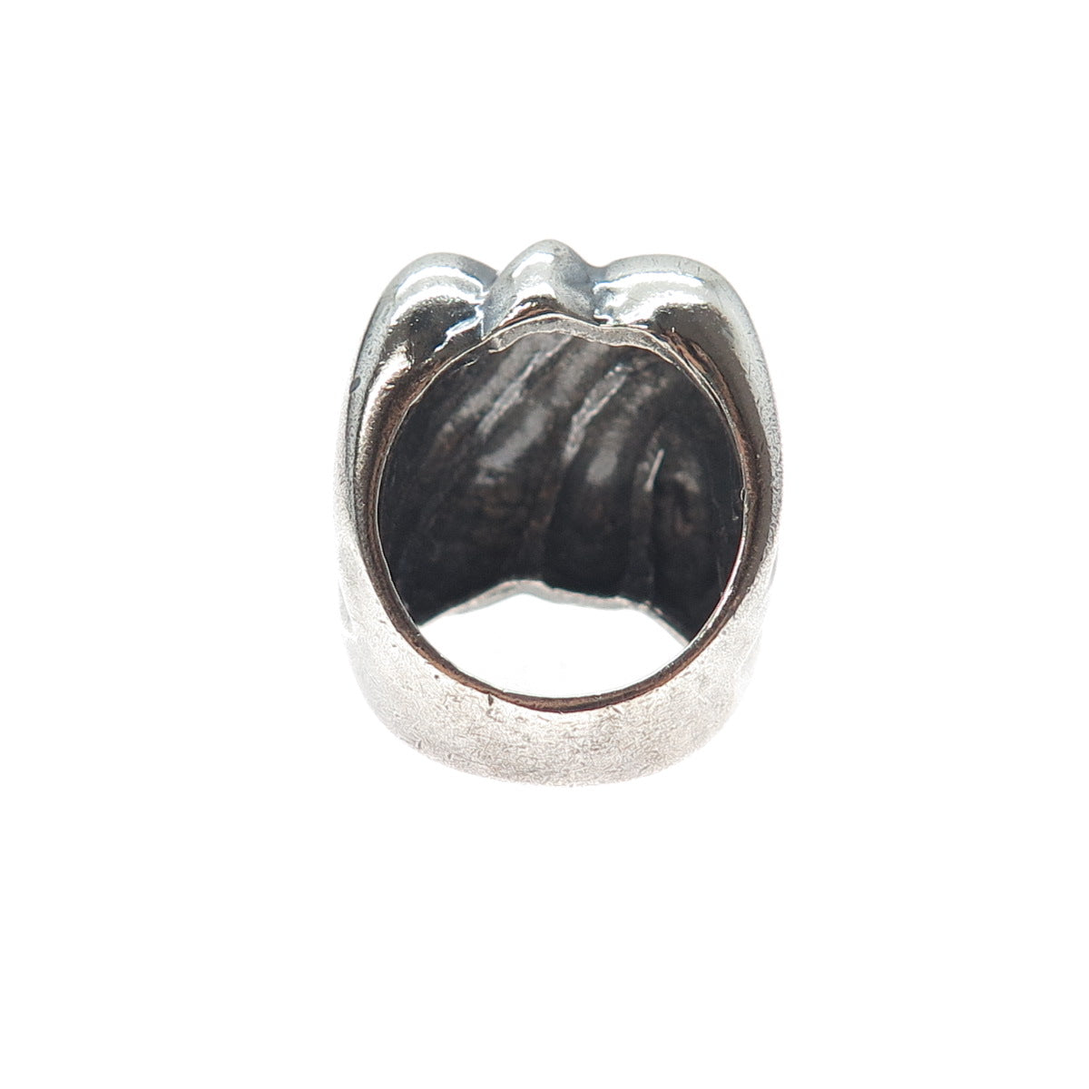925 Sterling Silver Vintage Mexico Modernist Oxidized Ring Size 6.75