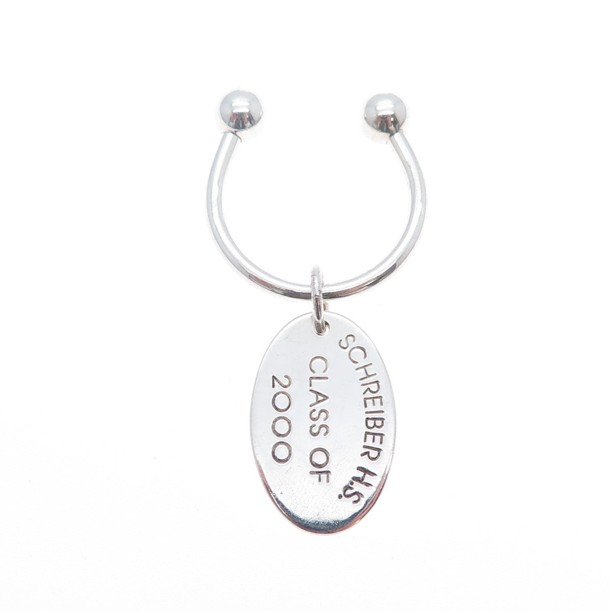 PBD Peter Brams Sterling Vintage 2000 Schreiber High School Screw Ball Key Ring