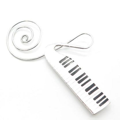 925 Sterling Silver Vintage Mexico Enamel Piano Keys Pin Brooch