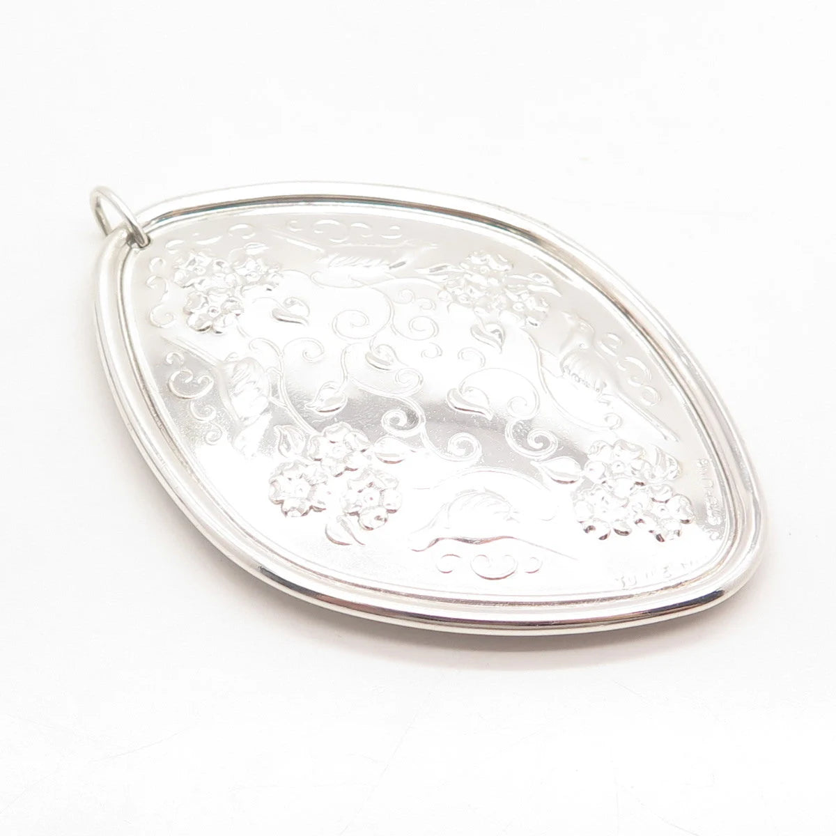 925 Sterling Silver Vintage Towle 1974 Floral Ornament Pendant