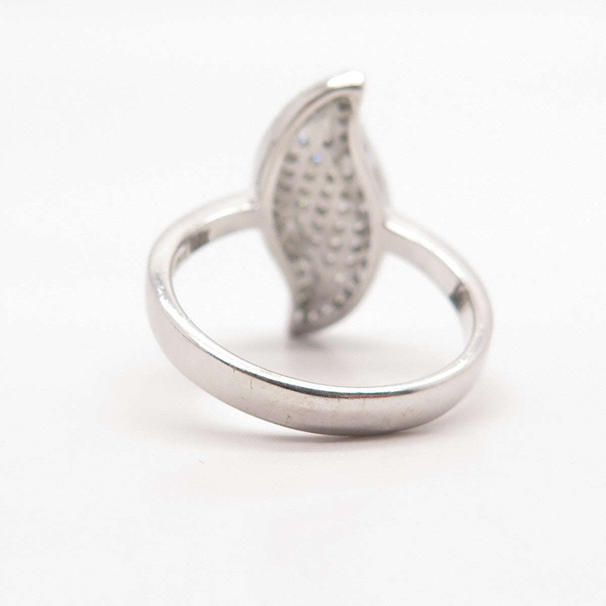 925 Sterling Silver Pave C Z Braided Ring Size 8.25