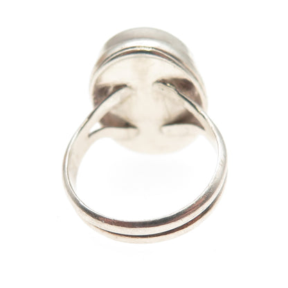Old Pawn 925 Sterling Silver Vintage Southwestern Agate Tribal Ring Size 6