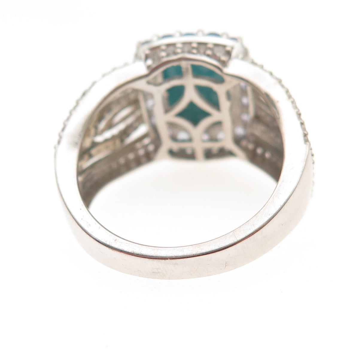 Chuck Clemency 925 Sterling Silver Real Turquoise Tanzanite Topaz Ring Size 8.25