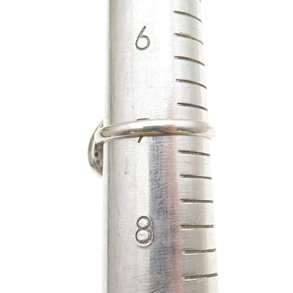 925 Sterling Silver Vintage Real Black Onyx & C Z Heart Ring Size 7