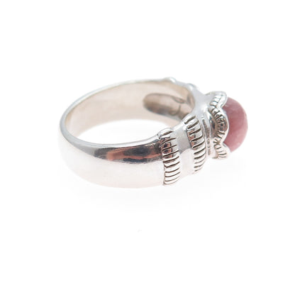 CAROLYN POLLACK 925 Sterling Silver Vintage Real Rhodochrosite Ring Size 6.25