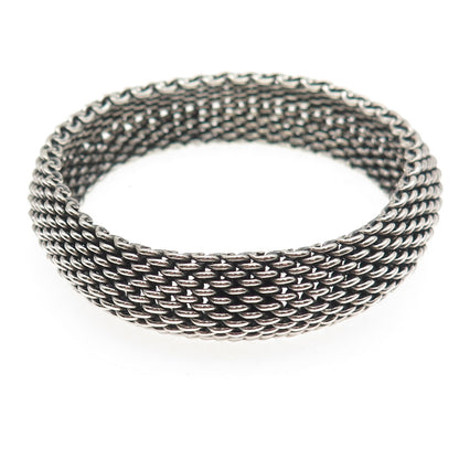 Tiffany & Co. Sterling Silver Vintage Somerset Mesh Heavy 55.9g Bracelet 7.5"
