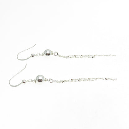 925 Sterling Silver Ball Tassel Dangle Earrings