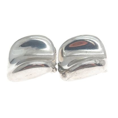 FREDERIC JEAN DUCLOS 925 Sterling Silver Vintage Modernist Clip On Earrings
