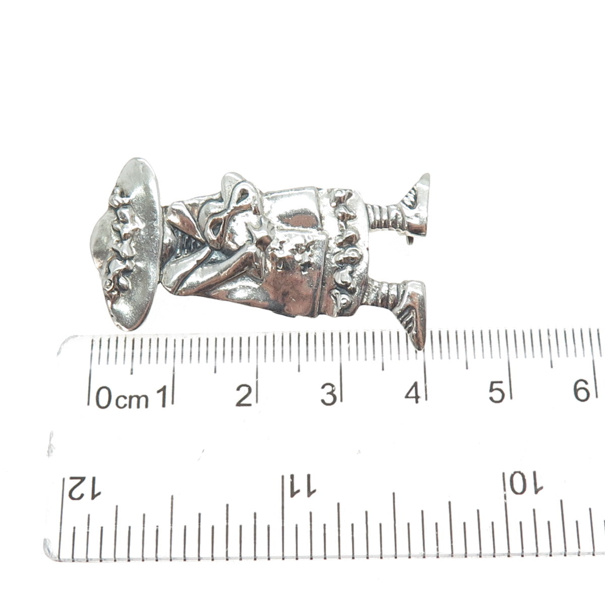 MARY ENGELBREIT 925 Sterling Silver Vintage Lady in Hat Modernist Pin Brooch