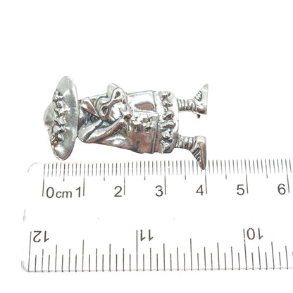 MARY ENGELBREIT 925 Sterling Silver Vintage Lady in Hat Modernist Pin Brooch