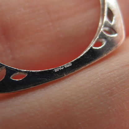 925 Sterling Silver Round-Cut C Z Eternity Stackable Square Band Ring Size 8.75