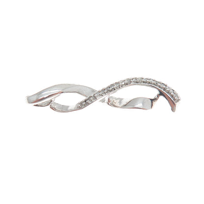JANE SEYMOUR 925 Sterling Silver Real Round-Cut Diamond Twisted Charm Pendant