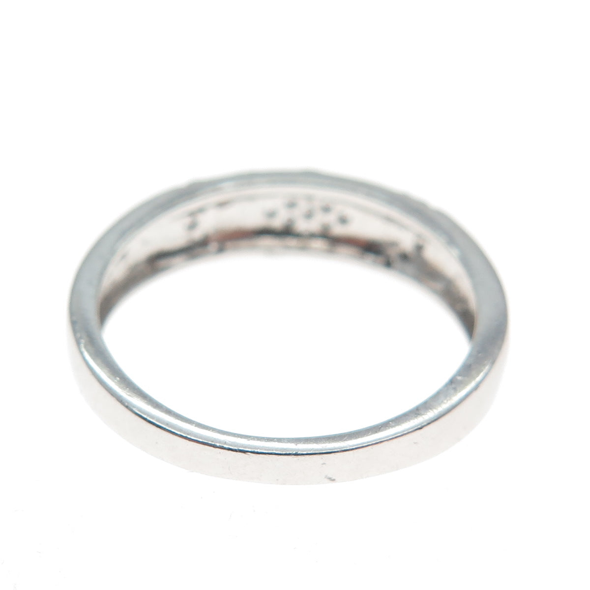 925 Sterling Silver Round-Cut C Z Sparkle Band Ring Size 7.25