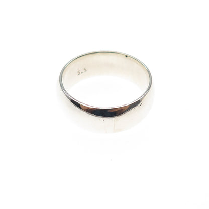 925 Sterling Silver Vintage Wedding Band Ring Size 4.75