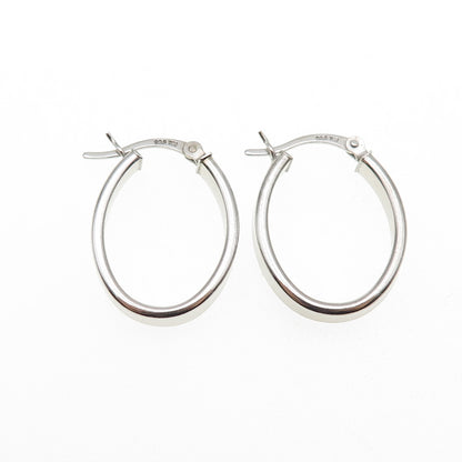 925 Sterling Silver Oval Hoop Earrings
